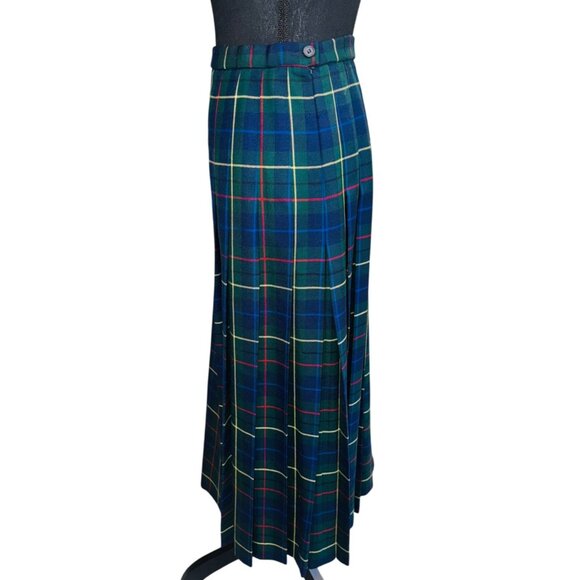Pendleton Signature Tartan 100% Virgin Wool Pleated Plaid Midi Skirt Sustainable - Picture 3 of 10
